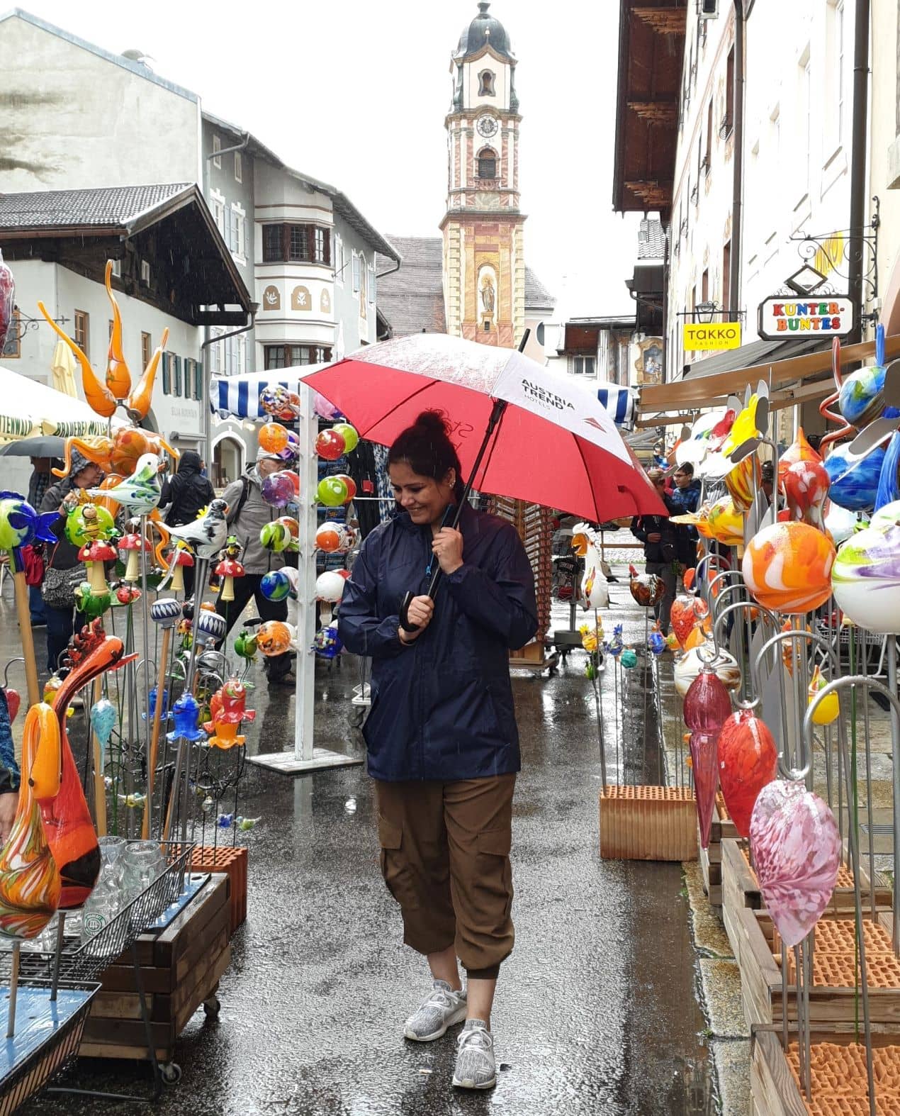 meghna looks toys at mittenwald